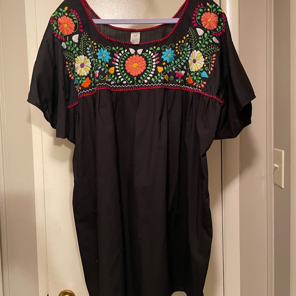 Molina Clothing Embroidered Mexican Blouse Sz 4X